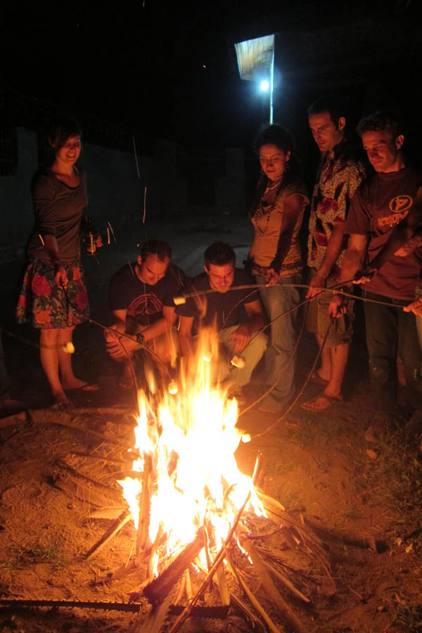 Marshmallows over the campfire with Invisible Children in Dungu, DR Congo